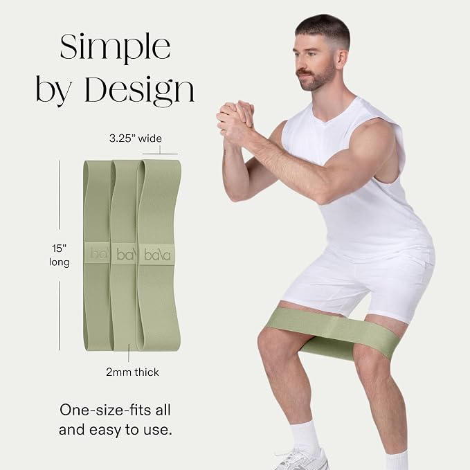 Bala Bands Resistance Bands, Non-Slip Fabric Exercise Bands | Non-Slip Ankle, Legs, Glutes & Booty Bands, Women & Men - Loop Workout Bands for Yoga, Pilates & Strength Training