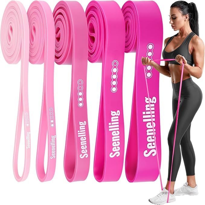 Seenelling Resistance Bands for Exercise Working Out, Pull-Up Assistance Full-Body Training Bands for Women Men Home Workouts, Physical Strength Training