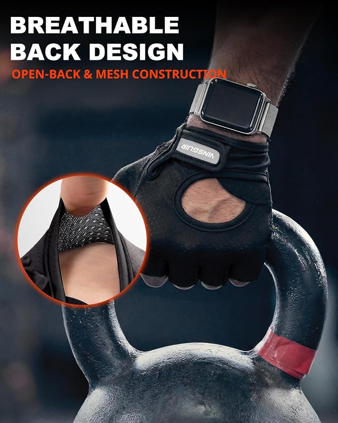 Workout Gloves for Men & Women, Enhanced Grip, Full Palm Protection | Breathable and Durable Gloves for Weight Lifting, Gym Training, Pull Ups, Strength Training and Fitness Workouts