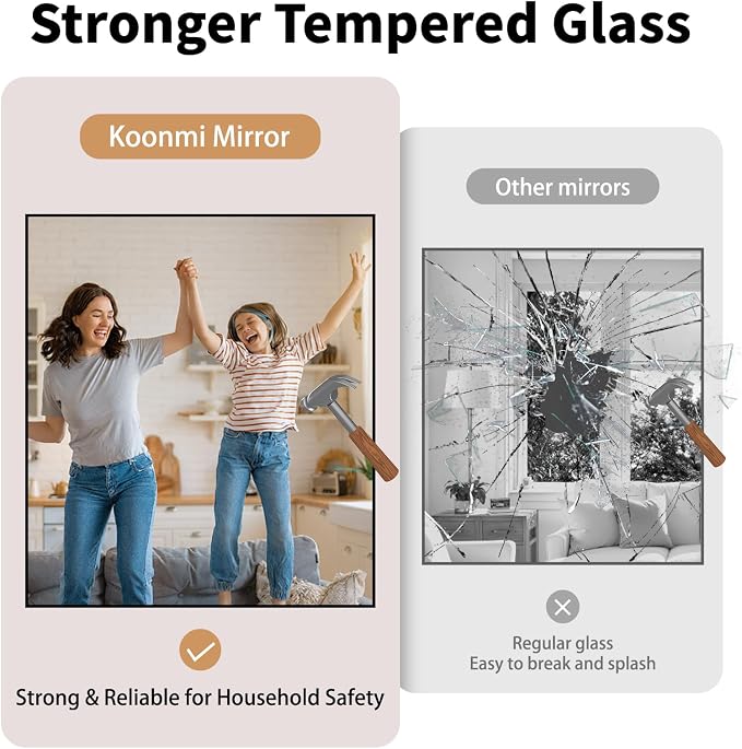 Koonmi Black Bathroom Mirror for Over Sink,Metal Framed 30"x55" Wall Mirror