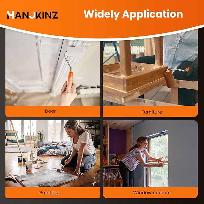 2 Inch 20 Pack Paint Roller Kit with Foam & Microfiber | High-Density Foam Roller and 3/8" Nap Microfiber Covers, Ideal for Touch-Ups On Walls, Doors, Cabinets, and Crafts