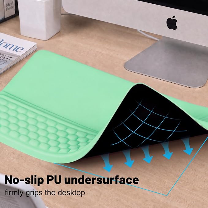 Keyboard Stand with Wrist Rest，Ergonomic Keyboard Riser Holder Lifter Tray | Green，Computer Wrist Support Pad，Ergonomic Keyboard stand for desk，Soft Memory Foam Desk Cushion，Non-Slip
