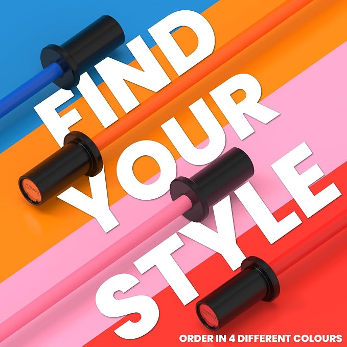 Synergee Kids Barbell – 5 lb Youth Bar in Blue Orange Pink