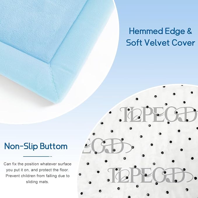 Baby Play Mat for Floor Nursery Muscle Mat Area Rug Playroom Rug 59x79" Elastic Foam 1.3" Thick Crawling Mat for Babies,Toddlers(Ice Blue)