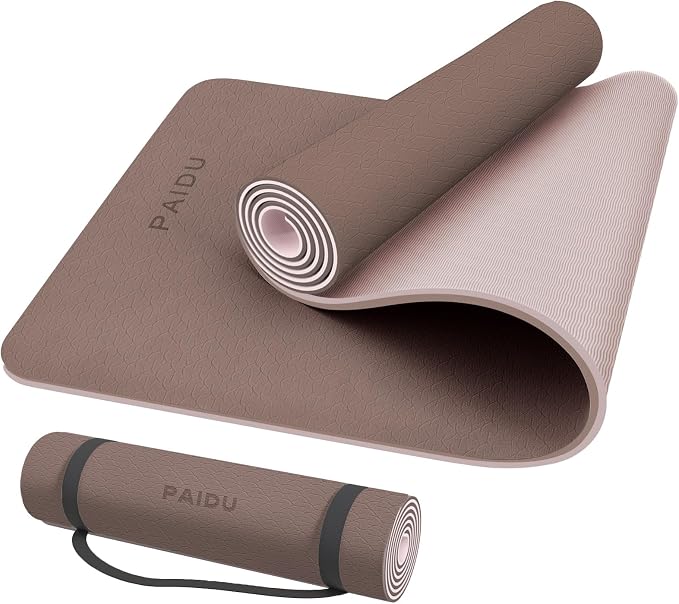 PAIDU POE Yoga Mat （10mm）Extra Thick Fitness Mat 72"x24" with Carry Strap | Non-slip, tear-resistant and suitable for all ages, perfect for yoga, Pilates, home gym and full-body workouts.