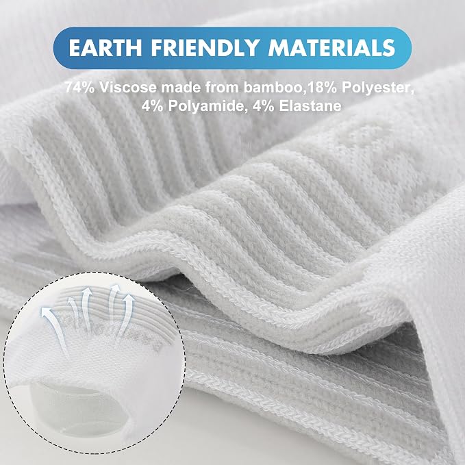 BAMBOO COOL Men's Athletic Ankle Socks Moisture Wicking, Anti-Odor Breathable Running Mesh Socks Arch Support, 8 Pack