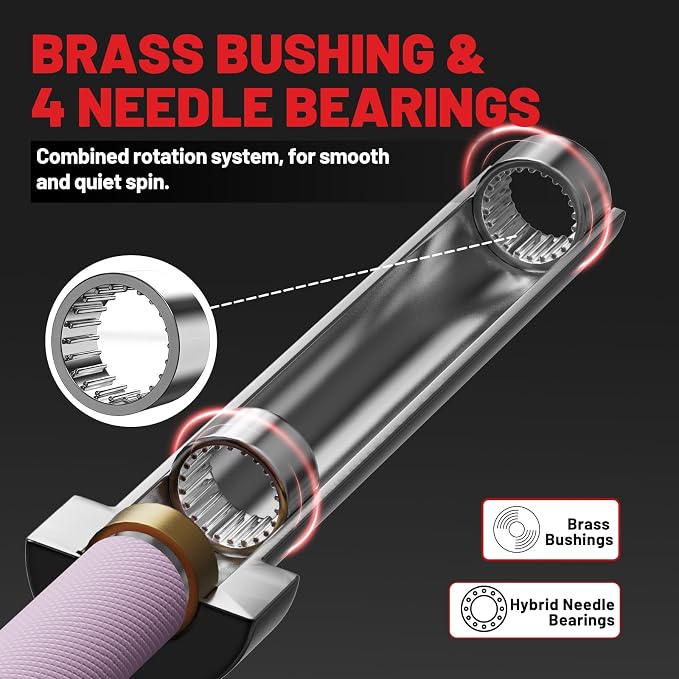 PAPABABE 4ft/5ft/6ft/6.5ft Barbell 2" Short Barbell for Strength Training | 4ft/5ft/6ft/6.5ft Straight Barbell, Womens Olympic Bar with Moderate Knurling for Squats Curls Deadlifts, Weightlifting