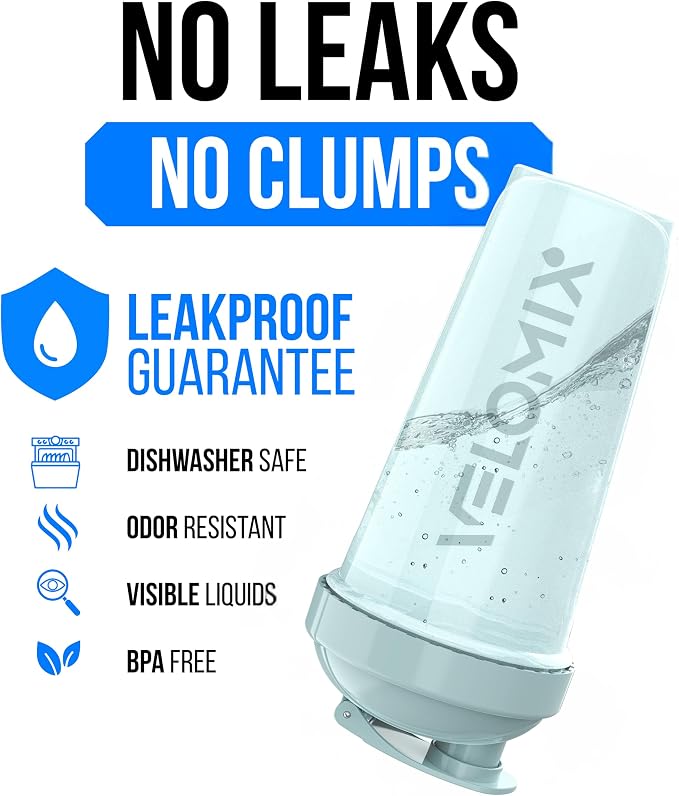VELOMIX 6 Pack 28oz Protein Shaker Bottle, Pastel Power Series | 6x Wire Whisk, Leak Proof Shaker Cups for Protein Shakes, Stackable, Dishwasher safe, BPA free, Pre Workout and Fitness ready