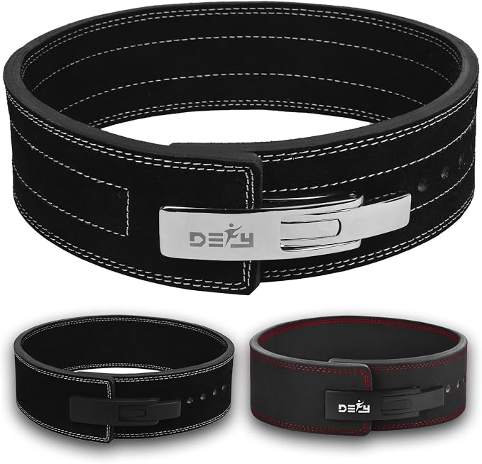 DEFY Weightlifting Lever Belt – 4” Wide Powerlifting Strongman Gym Belt for Men & Women – 10MM Lever Belt for Lower Back Support, Workout, Deadlift & IPF Bodybuilding