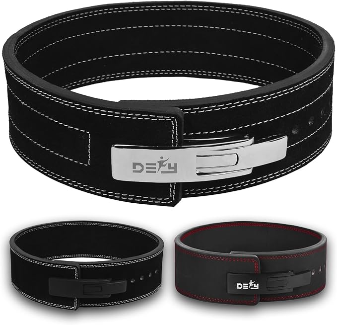 DEFY Weightlifting Lever Belt – 4” Wide Powerlifting Strongman Gym Belt for Men & Women – 10MM Lever Belt for Lower Back Support, Workout, Deadlift & IPF Bodybuilding