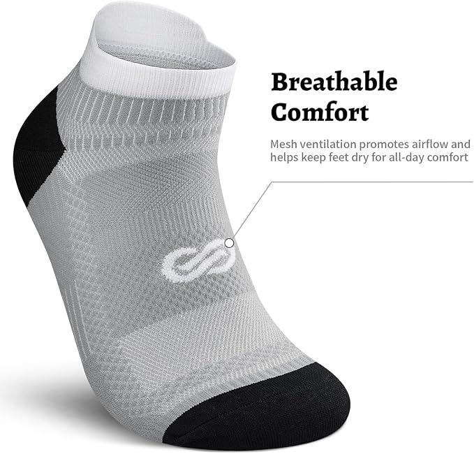 Compression Socks for Men Women Ankle Running Socks for Plantar Fasciitis | Low Cut Athletic Ankle Socks with Ankle & Arch Support for Running, Cycling, Golf, Work, Plantar Fasciitis Relief
