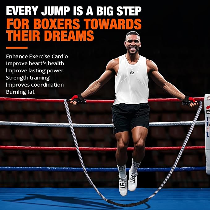 HOXWC Jump Rope, Weighted Jump Rope for Fitness, Heavy Skipping Ropes for Men Women, Home Gym Workout Equipment Set, Suitable for Boxing, Cardio, Training Muscles, Full Body Exercise Weight Loss at Home