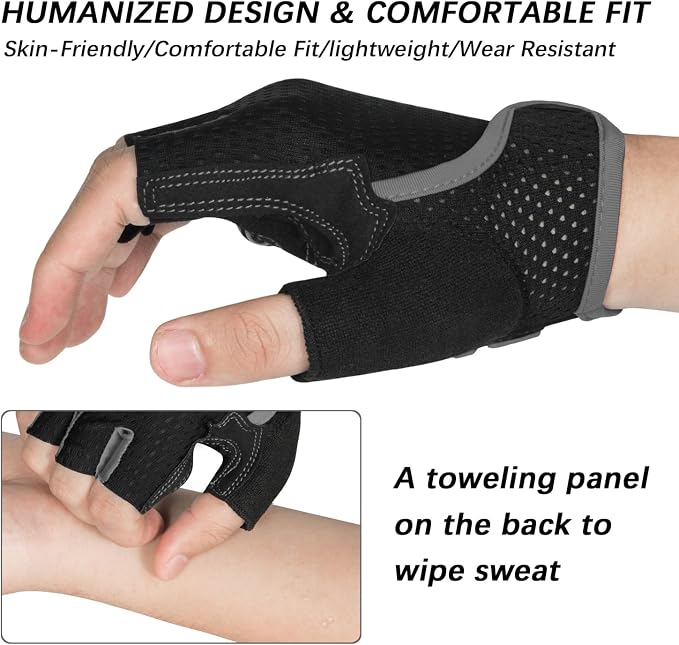 Cycling Gloves Bicycle Road Bike Gloves, Half Finger 5MM Gel | Biking Gloves for Men Women Gym workout exercise Motorcycle Hiking Rowing Outdoor Sports