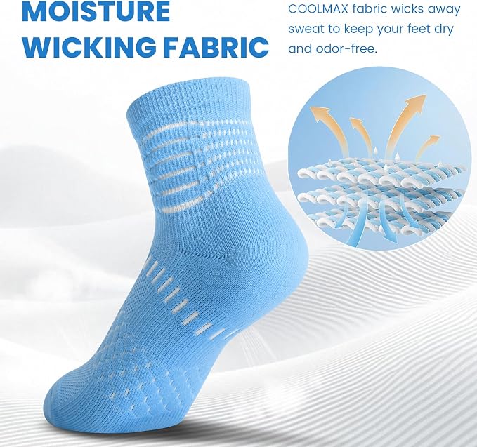 IRAMY Ankle Compression Socks for Women Men Plantar Fasciitis Relief 3/5 Pairs Cushioned Athletic Running Socks