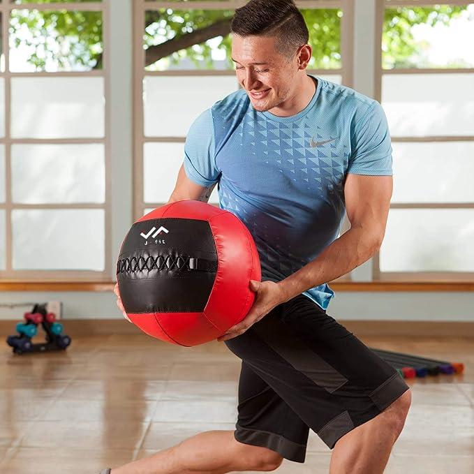 JFit Wall Ball – Premium Soft Weighted Exercise Ball for Strength, Conditioning, Gym & Home Workouts, 4-30 LB