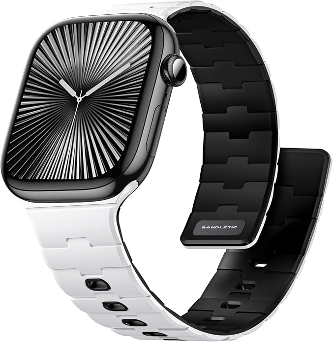 Bandletic Magnetic Silicone Watchband Compatible with All Apple Watch | Strong Magnet Sport Strap for iWatch Ultra 49mm Series 11-1 SE 46mm 45mm 44mm 42mm 41mm 40mm 38mm, Ideal for Men Women