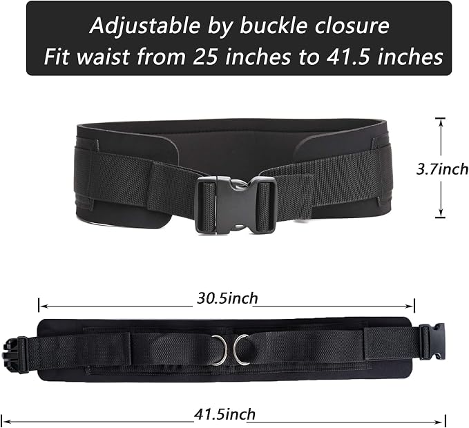 LOOEEL Adjustable Waist Belt Soft Neoprene Padded Belt with 2 Movable Rings for Cable Machines Fitness Exercise Speed Agility Resistance Training