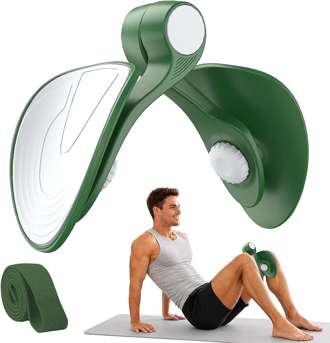 Pelvic Floor Exercise Devices 35lb Resistance Kegel Thigh Trainer with Band | Pelvic Floor Muscle Training, Inner Thigh Exerciser, Postpartum Recovery Support for Women, Suitable for Women and Men