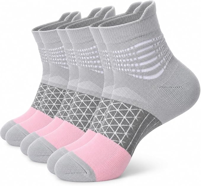 IRAMY Compression Ankle Support Socks Women Wicking Cushioned Athletic Plantar Fasciitis Relief 3/4/6 Pairs