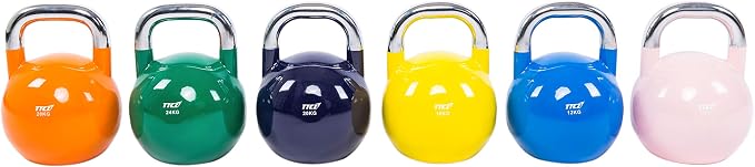 POWERT Competition Kettlebell|Premium Quality Coated Steel|Ergonomic Design|Great for Weight Lifting Workout & Core Strength Training& Muscle Building|Color Coded|Single