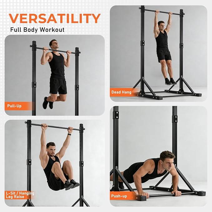 Freestanding Pull Up Bar Stand, Adjustable Chin Up Bar Outdoor | 440LBS Capacity, 7ft Tall Adjustable Stand, Strength Training, Home Gym, Outdoor Workout, Calisthenics Station
