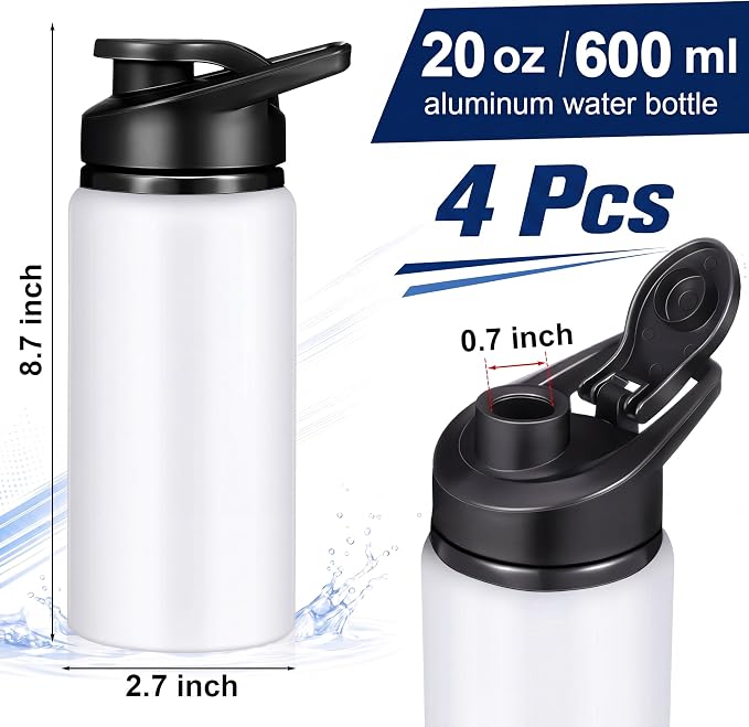 Mimorou 10 Pack Aluminum Water Bottles Bulk 17oz Reusable Leak-Proof Lightweight Sport Bottles Set for Travel Gym Team Camping & Party Favors, 10 Colors
