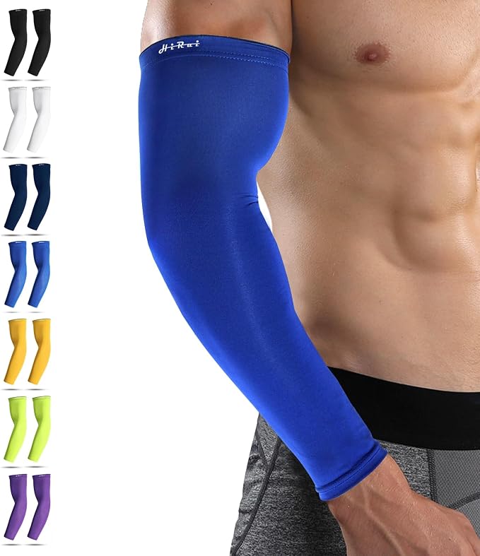 HiRui Arm Compression Sleeves for Men Women Youth, UV Protection 20-30mmHG Support Tattoo Cover, Breathable Moisture-Wicking