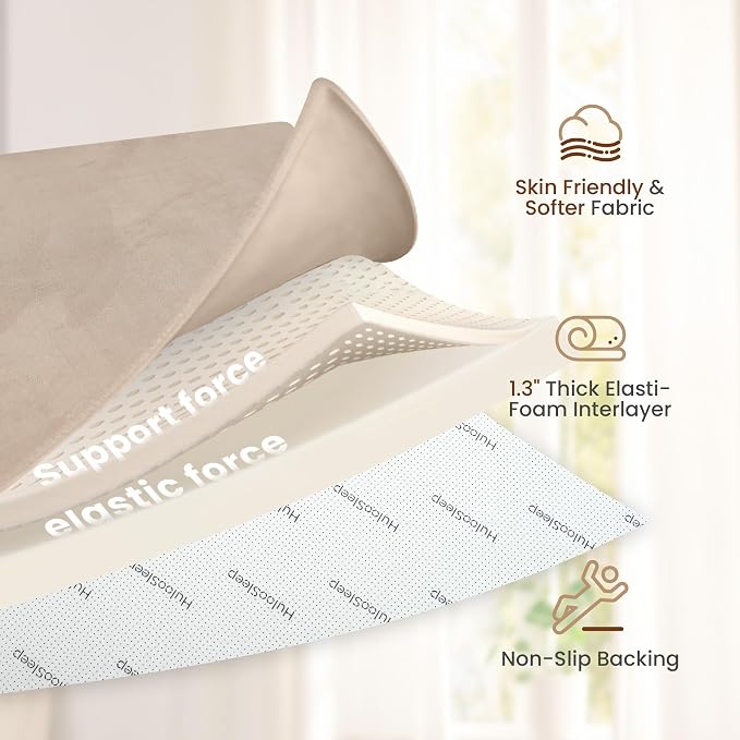 Huloo Sleep Baby Play Mat for Floor,Large 79"×79" Playpen Mat for Toddler,Infant,Kids,1.3" Thick Non-Slip Nursery Rug,Water Repellent Soft Padded Activity Mats for Tummy Time, Crawling,Playroom（Beige）
