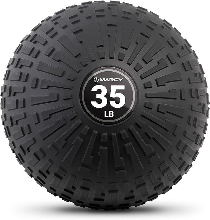 Marcy Slam Ball, 10–50 lbs Dead Weight, Non-Bounce, Sand-Filled Medicine Ball with Durable PVC Shell & Textured Grip for Slams, Tosses, Core & Full Body Training