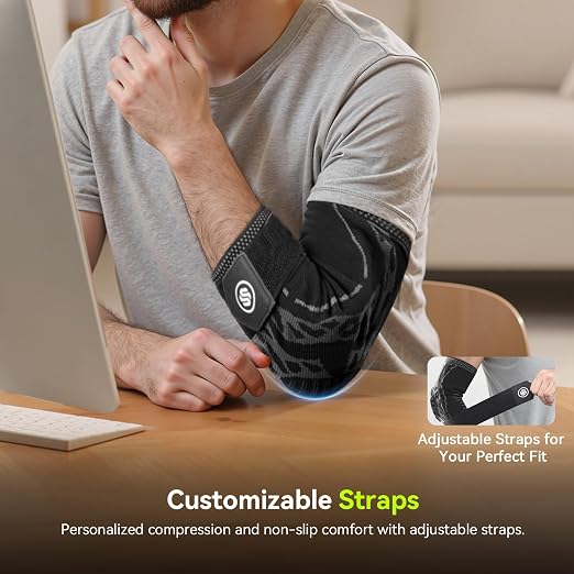 Elbow Compression Sleeve for Tendonitis, Bursitis Elbow Pad Brace | Elbow Brace with Side Springs & Foam Padding for Olecranon Joint Pain, Arthritis, Bursa Protection, Men & Women(Small)