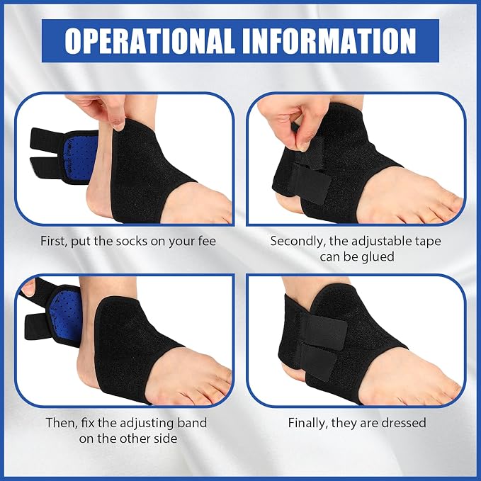 Tarpop 2 Pairs Kids Ankle Brace Set Foot Support Stabilizer Wraps Protector Guard Knitted Ankle Sleeve Sock Support Compression Socks for Injury Prevention(Black,Medium)