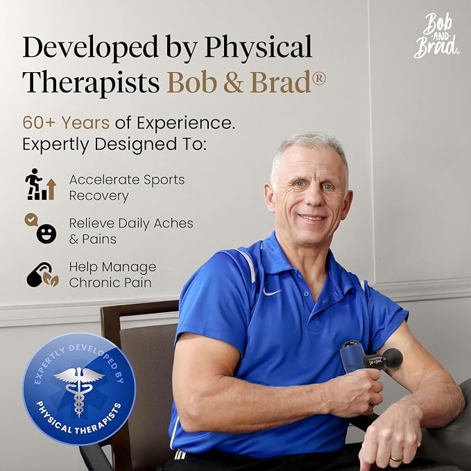 BOB AND BRAD Q2 Mini Massage Gun, Pocket-Sized Deep Tissue Massager, FSA Portable Percussion Muscle Massager Gun, Ultra Small & Quiet Travel Massage Gun for Pain Relief, HSA Eligible