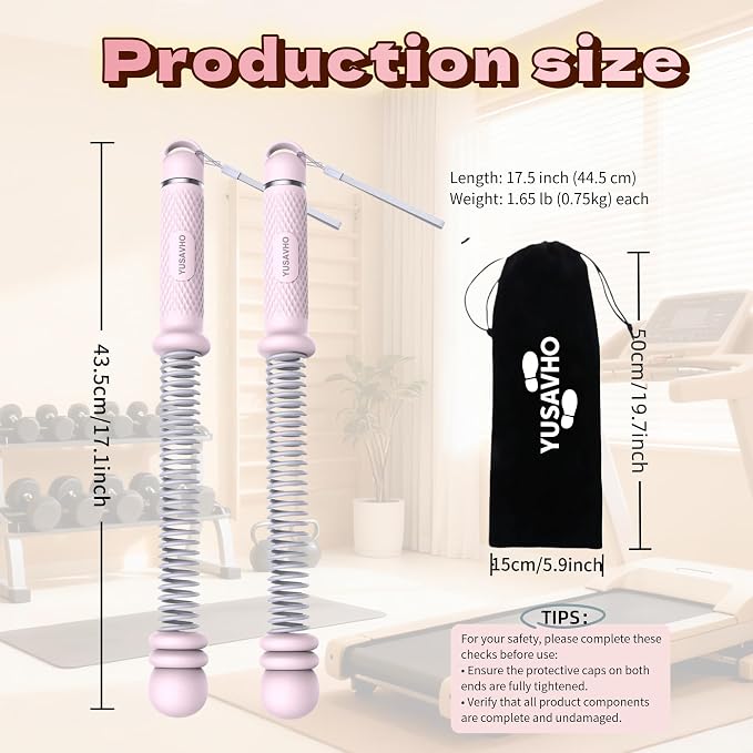 Adjustable Ropeless Battle Ropes for Home Gym for Men & Women, Quiet Air Resistance Heavy Duty Cordless Battle Rope,Exercise Ropes with Variable Resistance, Strength & Low-Impact Cardio for HIIT