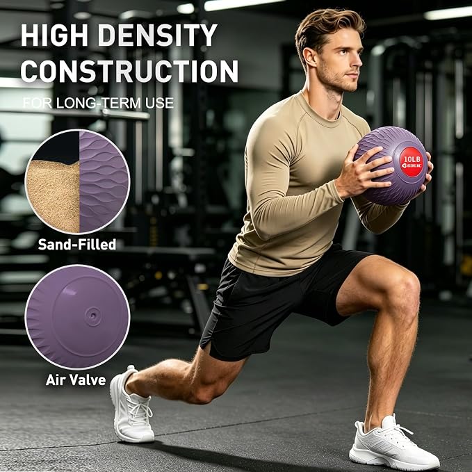 Slam Ball Medicine Ball Weighted Balls for Exercise and Workout, Strength, Cardio, Cross-Training and Core Workouts