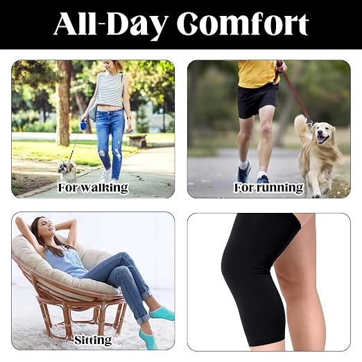 ElevateTech Knee Brace Undersleeve, Knee Sleeves for Men Non-Slip Breathable Sleeve Knees Support for Women Cooling Protective Liner Sports Running Basketball Gym (Black)