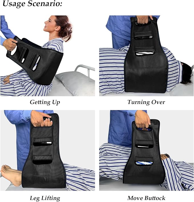 Transfer Belt Transfer Sling Padded Gait Belts with Seniors Patient Lift | Heavy Duty Gait Belt,Mobility Standing and Lifting Aid for Disabled,Elderly,Injured-Safely Move from Bed and Wheelchair