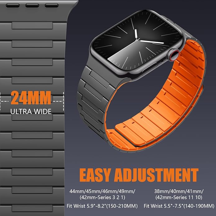 SNBLK Magnetic Watchband Compatible with Apple Watch for Men 44mm 45mm 46mm 49mm 42mm 41mm 40mm 38mm Women, Silicone Sport Strong Magnet Strap for iWatch Series 11 Ultra 3 Ultra 2 Se 10 9 8 7 6 5 4 1