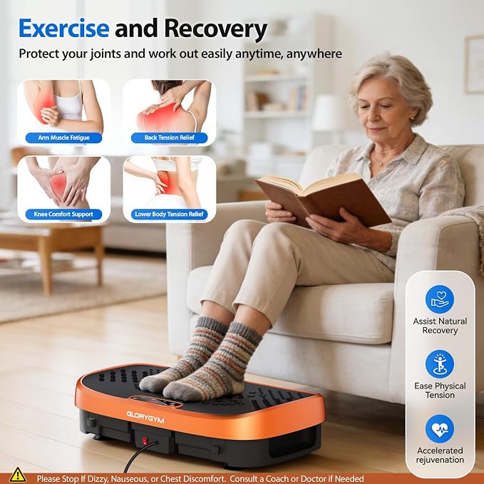 Vibration Plate Exercise Machine for Body Shaker Machine & Weight Loss, Shake Plate with Resistance Bands, 120 Speed Levels, Remote Control, Full Body Workout, Compact Home Gym Equipment