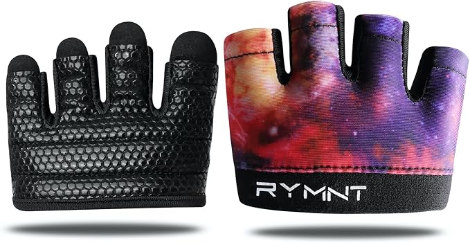 Minimal Workout Gloves for Women Men, Micro Fingerless Gym Gloves Grip Pads | Work Out Gloves for Kettlebells, Weight Lifting, Exercise, Pull Up, ,Cross Training, Silicone Grip Lifting Half Finger Gloves