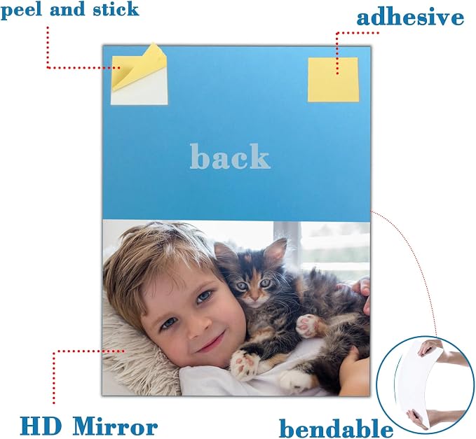 Mirrors Tiles 6 PCS 17.9" L x 12" W Gym Mirrors Wall Mounted Mirror Bendable Acrylic Frameless Full Length Mirror Tiles for Home Gym Bedroom Door & Bathroom