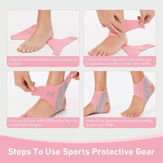 Ankle Brace for Men & Women, Pink, 1 Pc | Breathable Compression, Plantar Fasciitis Relief, Adjustable, Sprain Recovery & Sports Protection