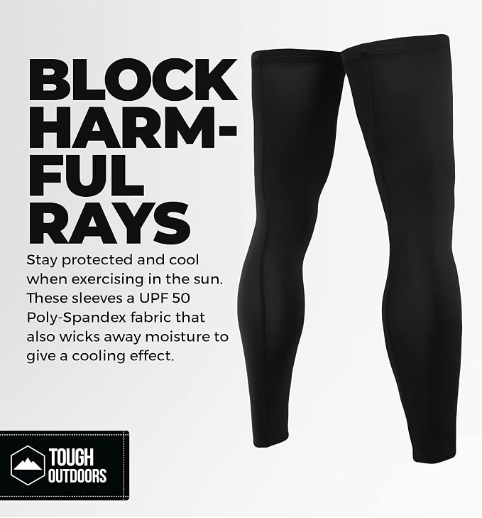 Tough Outdoors Leg Compression Sleeve - Leg Sleeves for Men & Women - Compression Calf Sleeves - Basketball Football Cycling