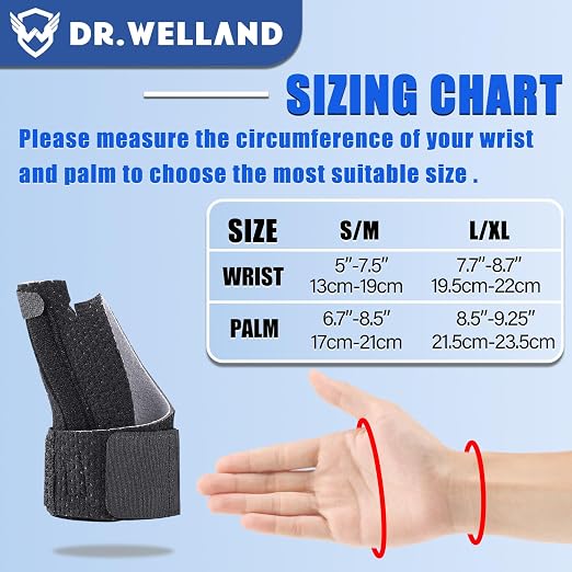 Reversible Thumb & Wrist Stabilizer splint for BlackBerry Thumb, Trigger Finger, Pain Relief, Arthritis, Tendonitis, Sprained and Carpal Tunnel Supporting, Lightweight and Breathable L/XL