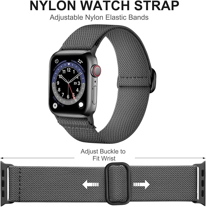 Adorve Stretchy Band Compatible with Apple Watch Bands Ultra 3/2/1 49mm 46mm 45mm 44mm 42mm 41mm 40mm 38mm Men Women, Soft Nylon Elastic Braided Strap Fits for iWatch Series 11/10/9/8/7/6/5/4/3/SE3-1