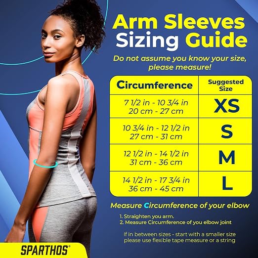 Sparthos Compression Sleeve for Arm - Arm Sleeve for Women, Men - Blue-SM