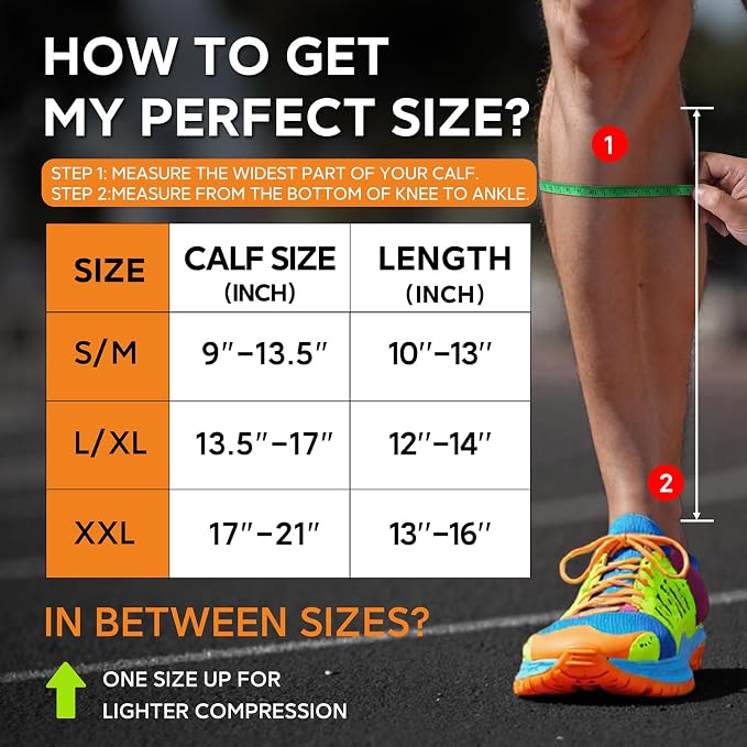 NEWZILL Compression Calf Sleeves (20-30mmHg) for Men & Women Perfect Option to Compression Socks for Running Travel Nursing