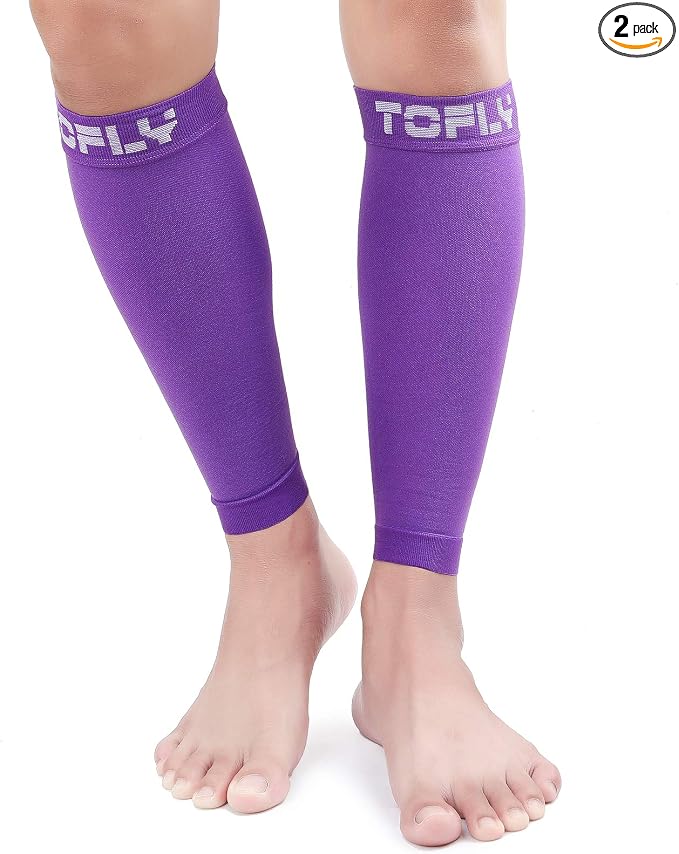 TOFLY Calf Compression Sleeve 20-30mmHg 1 Pair Footless For Men & Women | Footless Compression Socks For Leg Support, Shin Splint, Pain Relief, Swelling, Varicose Veins, Maternity, Nursing, & Travel