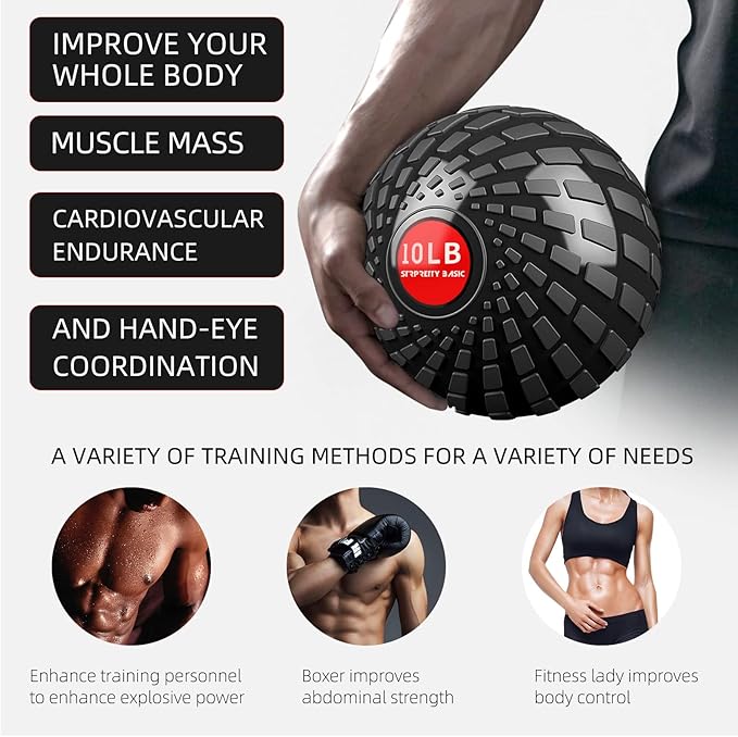 Medicine Ball 8, 10 lbs Slam Ball Weighted Balls for Exercise Strength and Crossfit Workout