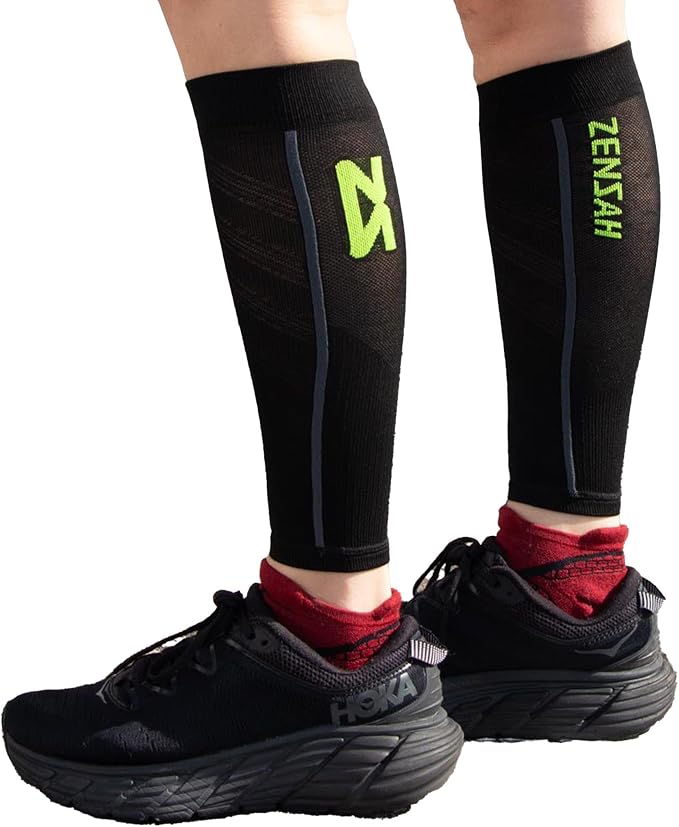 Zensah Featherweight Compression Leg Sleeves - Relieve Shin Splints, Calf Strains
