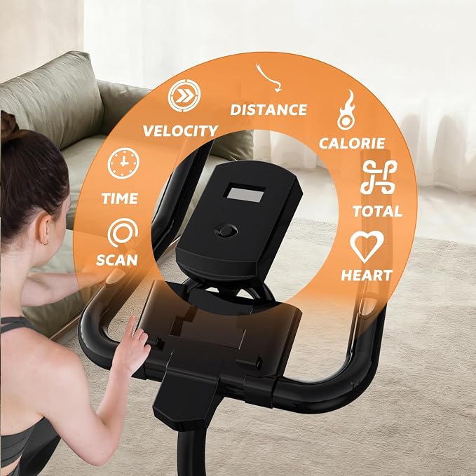 Exercise Bike with Bluetooth, Wool Felt Brake Pad Stationary Bike - 300lb Weight Capacity Quiet Belt Drive Indoor Cycling Bike for Home Cardio, Adjustable Handlebar & Extra Soft Seat, Digital LED Monitor